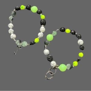 Halloween glass beads Charm bracelet set *glow in the dark beads*